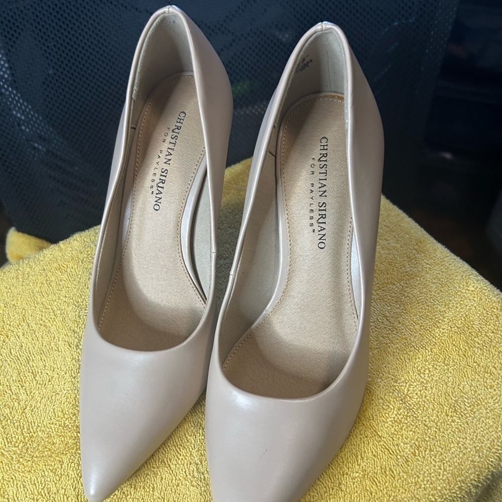 Christian Siriano Nude Pointed Toe Heels